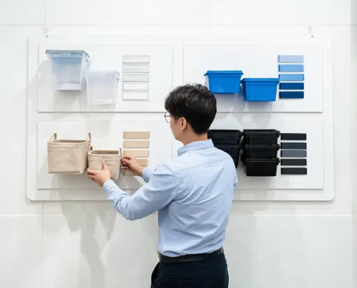 Retail assortment planner arranging storage categories