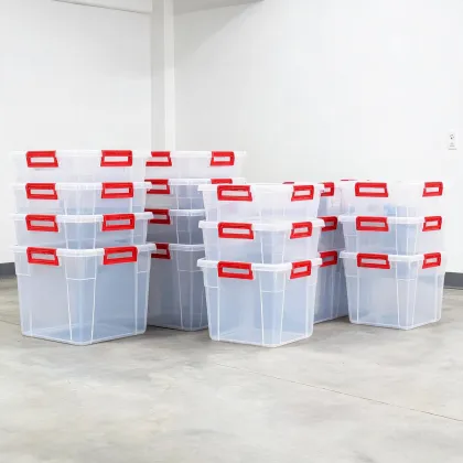 Latching storage totes in a garage utility zone